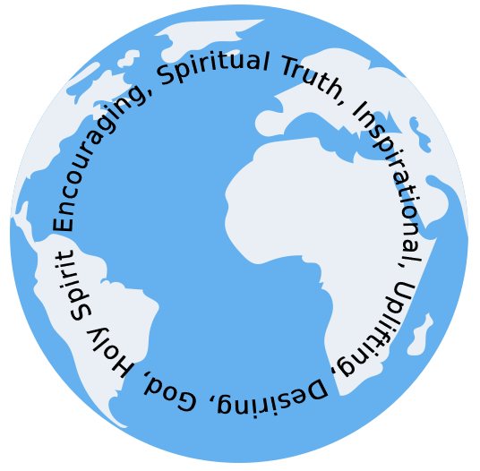 A blue globe with the words " spiritual truth, inspirational uplifting."